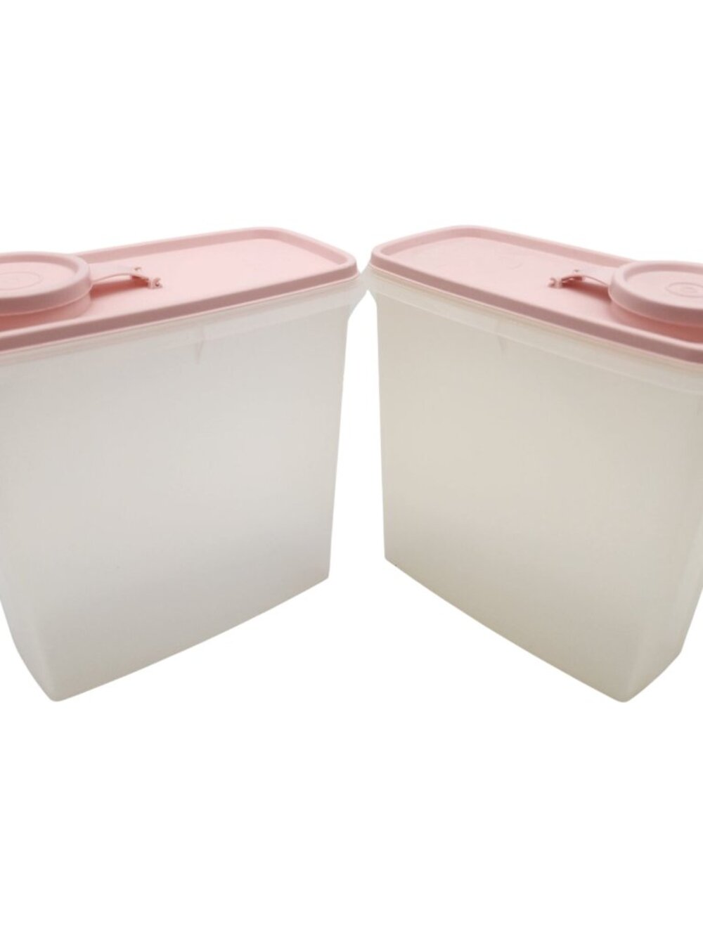Tupperware Cereal / Oatmeal Storer Pink Seals Set of 2 - Picture 4 of 5